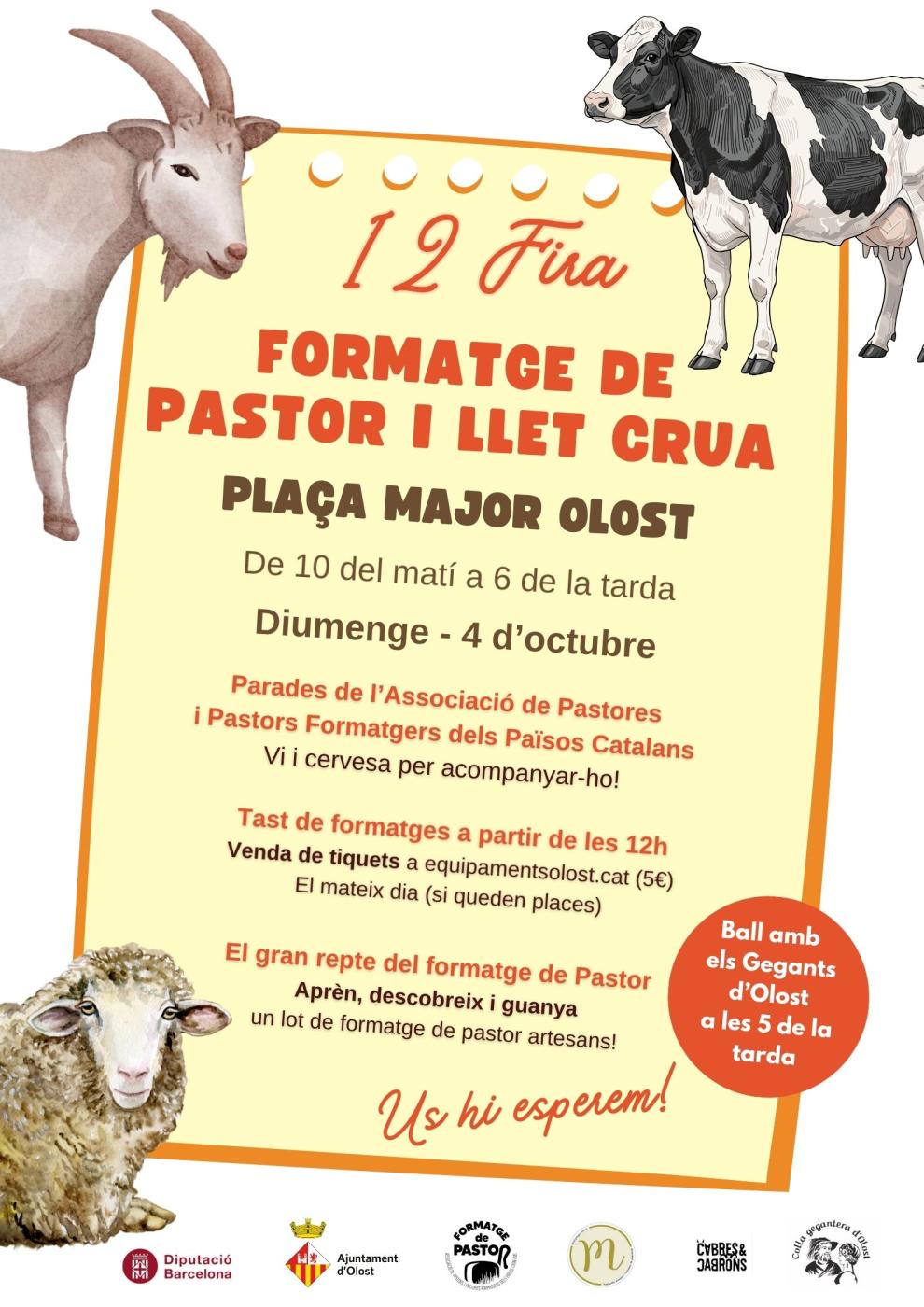 ​La Fira de formatge de pastor i llet crua torna a Olost el 4 d’octubre amb la seva 12a edició